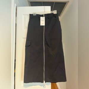 Zara Black Midi Skirt Elegant Design